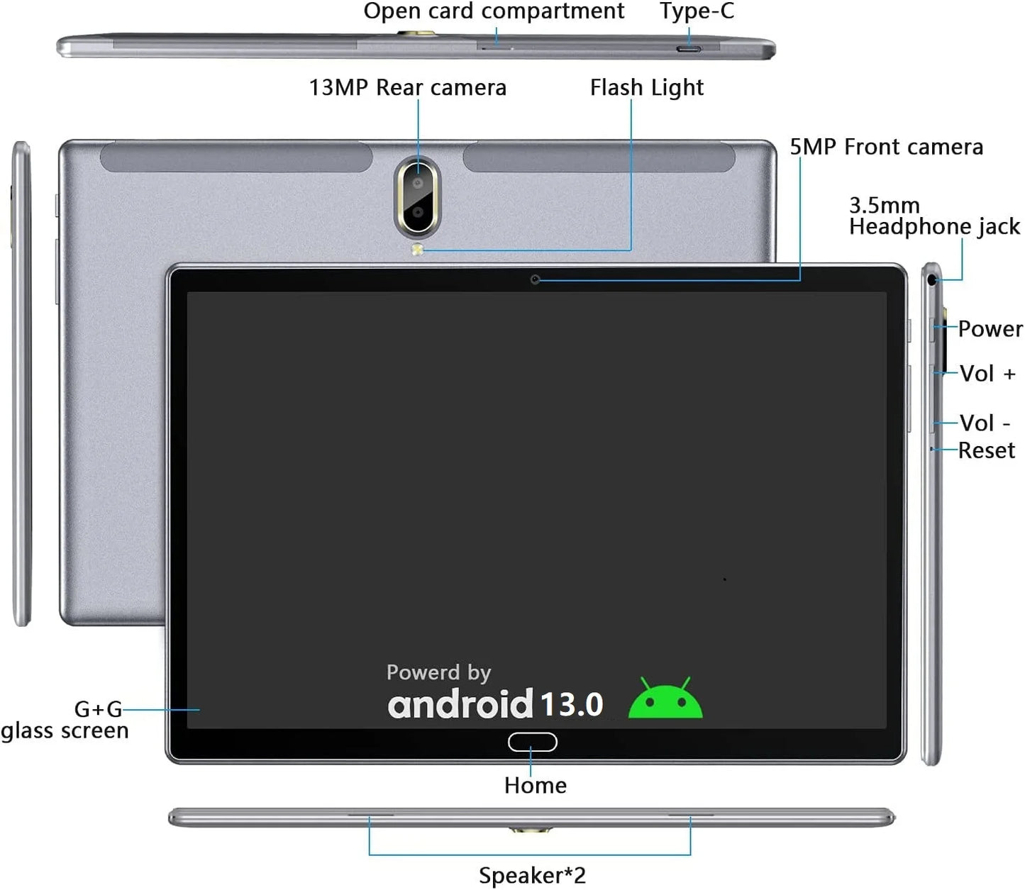 Android 13 Tablet 10 Inch Tablet with Keyboard Wireless Mouse Stylus,4G Phone Tablet,Octa Core Processor 1280X800 IPS Tablet/4Gb RAM 64GB ROM/13MP+5MP Camera Bluetooth Wifi Tablet,2024 Latest Tablet